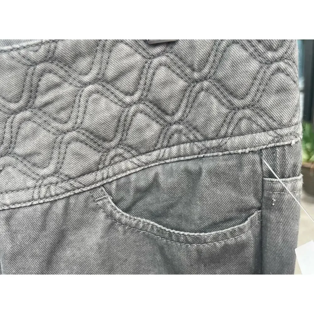 Y2K Vintage CHANEL Grey Wash Quilted Waist Skinny Denim Jeans Sz. 38  / 6 US